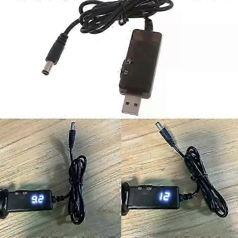 USB Boost Voltages WiFi Router Cable DC5V to 9V 12V 55mmx21mm Connector Step-up Converter Cord for Speaker Camera 896C hwySH