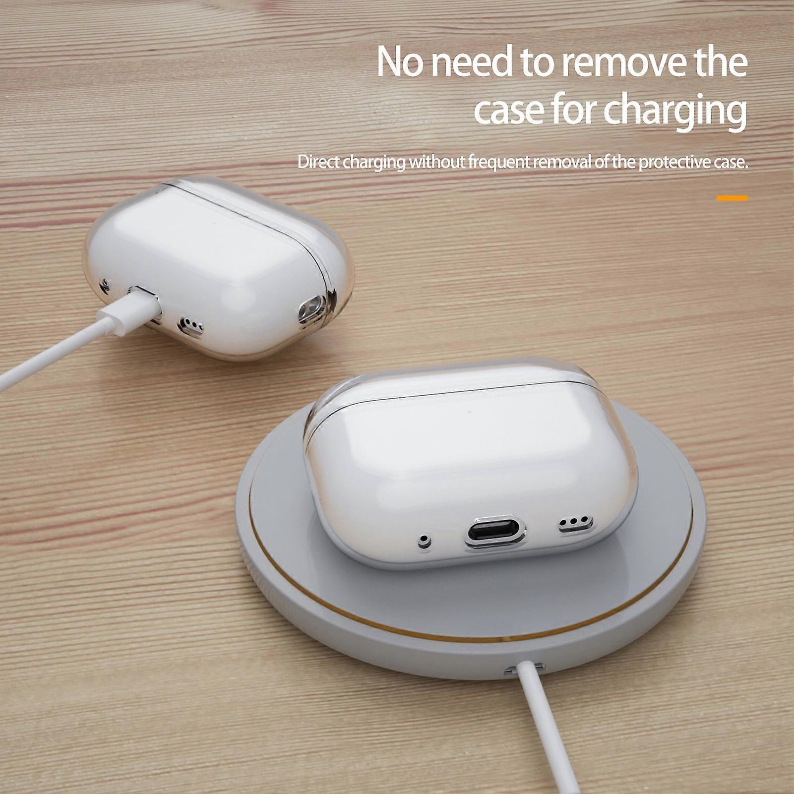 SUSUchens Earphone Case for Airpods Pro 2, Transparent Shockproof TPU Cover, Anti-fall, Anti-scratch, Anti-fingerprint, Compatible with Airpods Pro 2