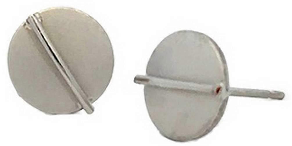 Ti2 Titanium Jungle Round Stud Earrings - Natural Silver