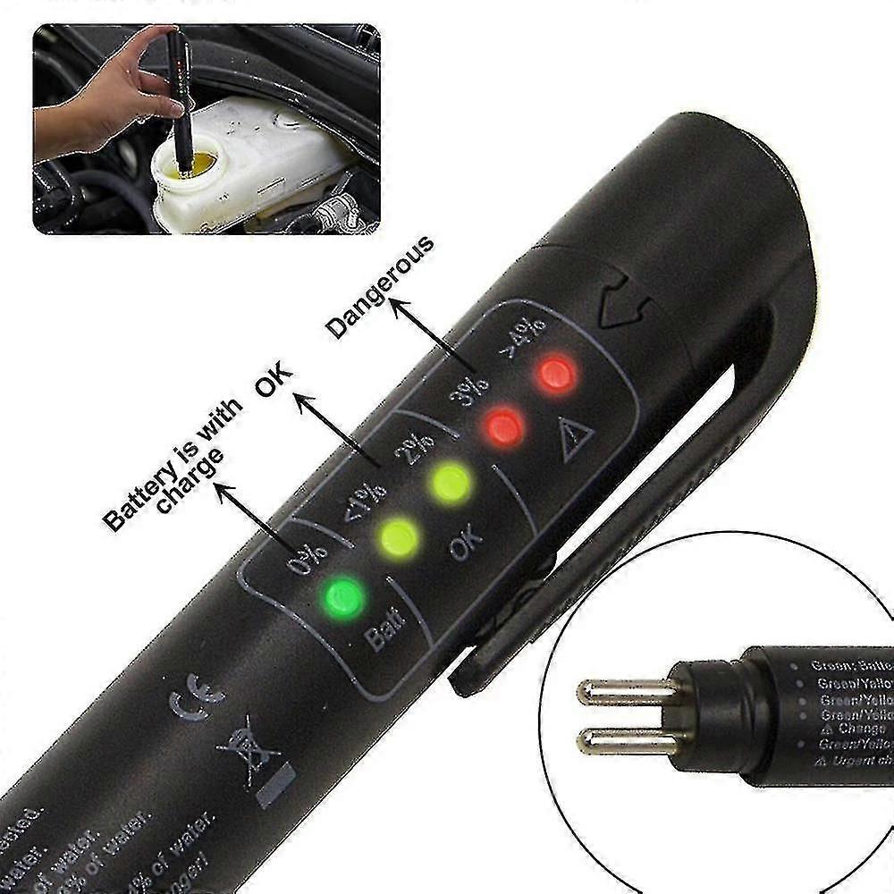 Brake Fluid Tester Detector, 5 Led Auto Diagnostic Brake Tester