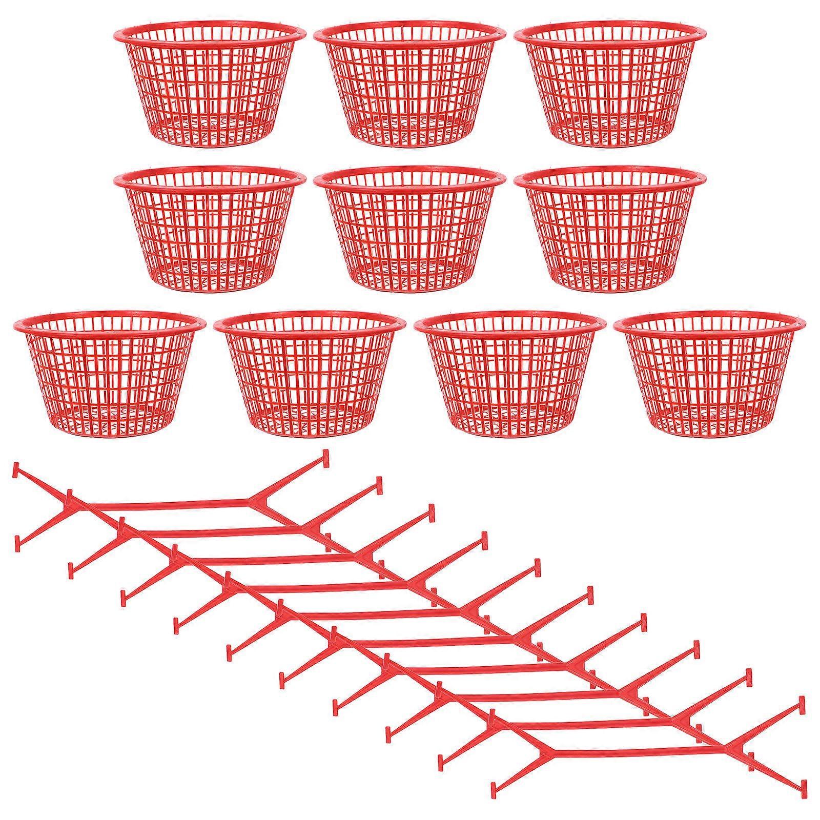 Mini Plastic Fruit Picking Basket for Small Vegetable Harvest 10Pcs Red