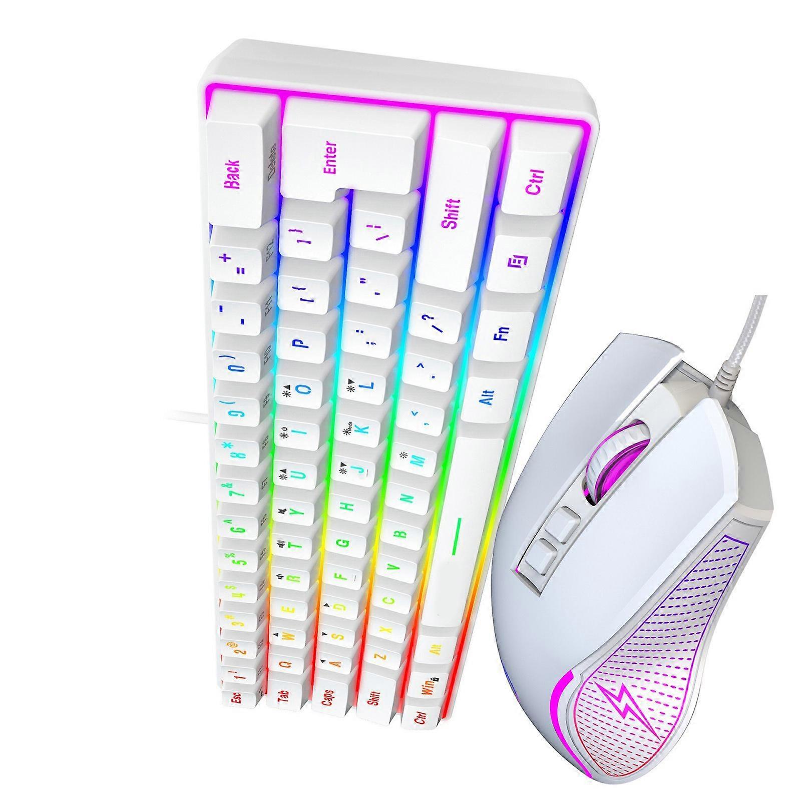 Office Keyboards Mouse Set With Responsive Key Precise Sensorings Universal Compatibility Systems Easy Installation  White