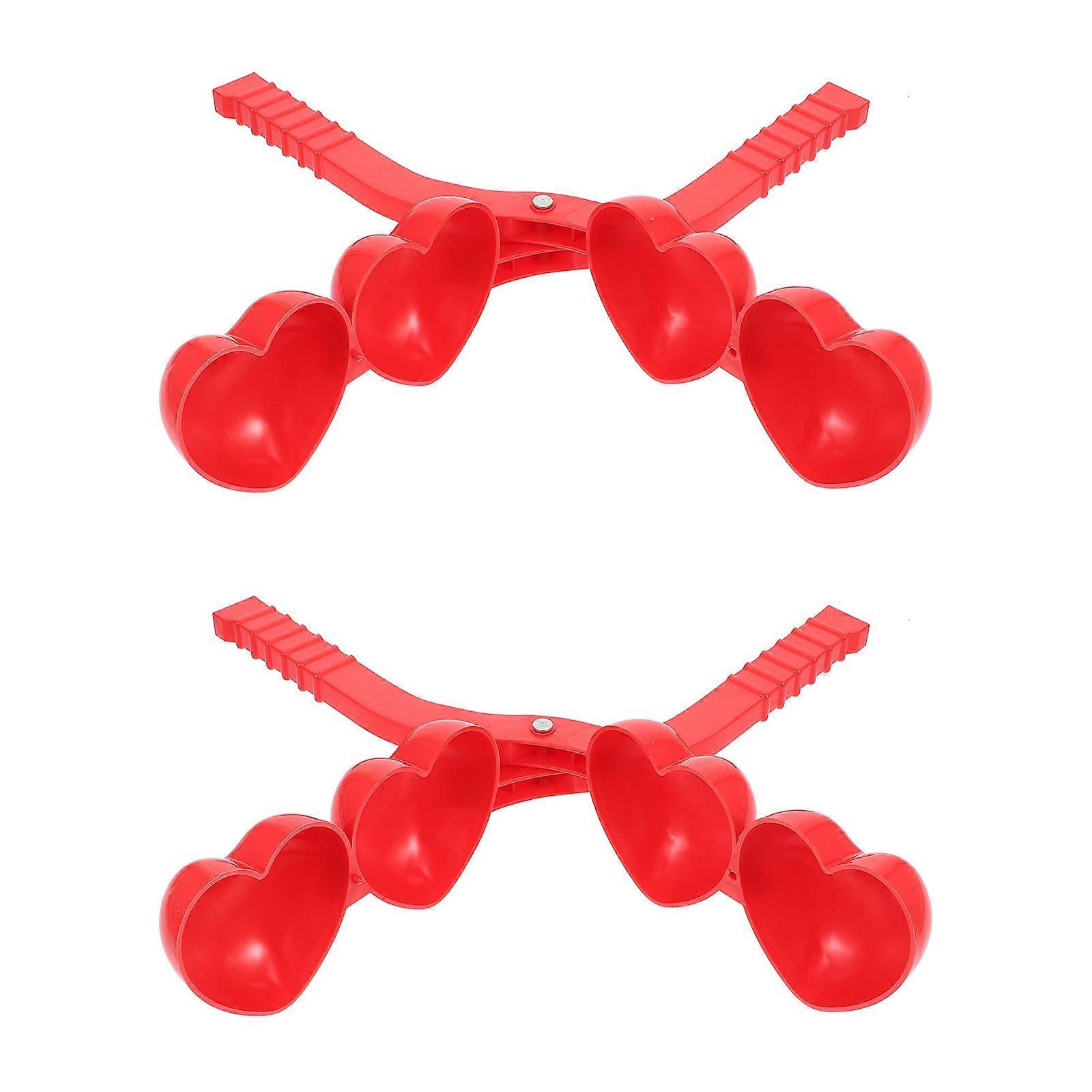Making Clip for Playing 2Pcs Red Plastic Winter Plaything