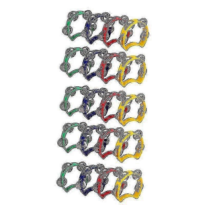 20pcs Small Tambourines - Rhythm Musical Instruments with Jingles for Classroom and Band
