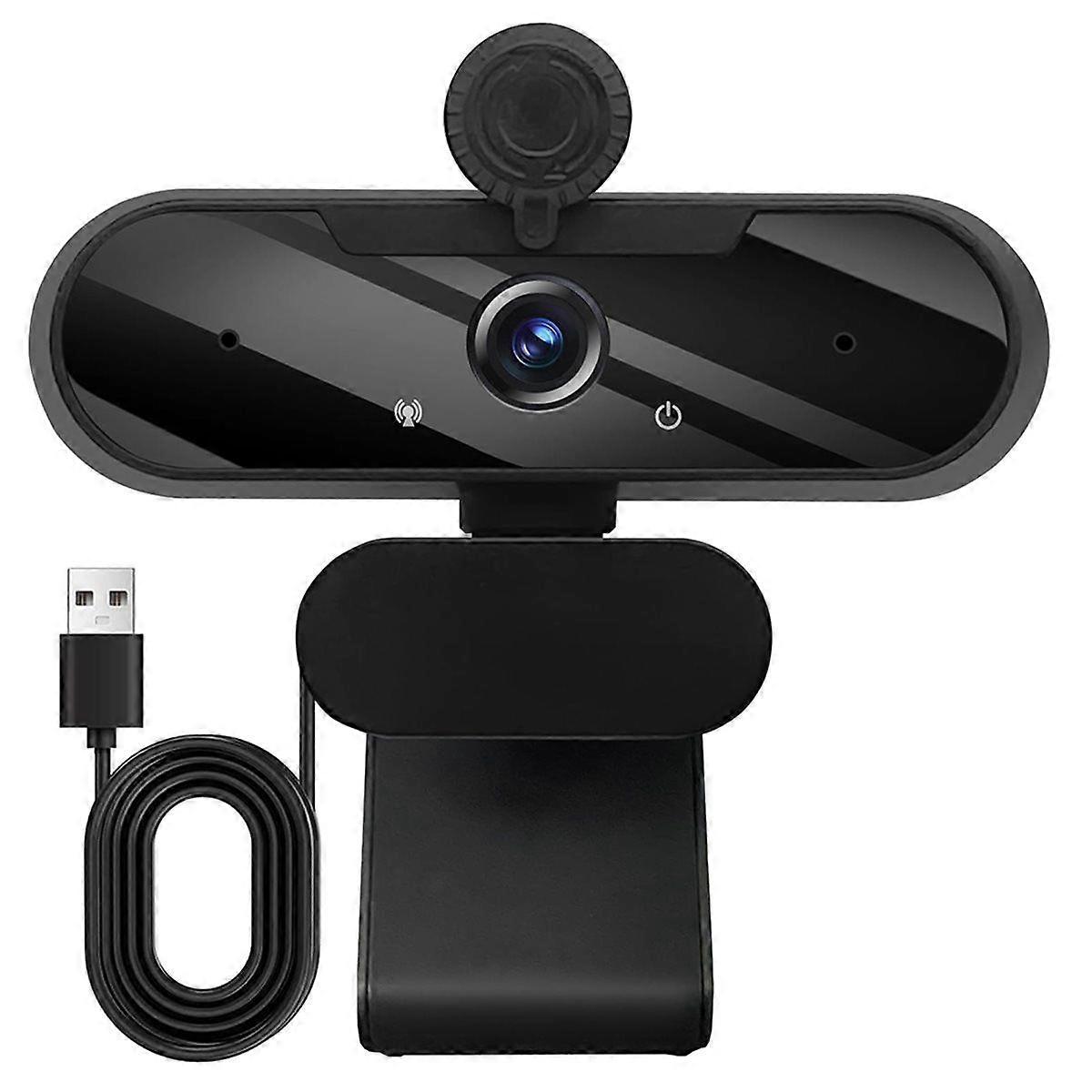 1080P HD USB Webcam with Wide Angle, Built-in Microphone, Rotatable Tripod for Streaming, Video Call