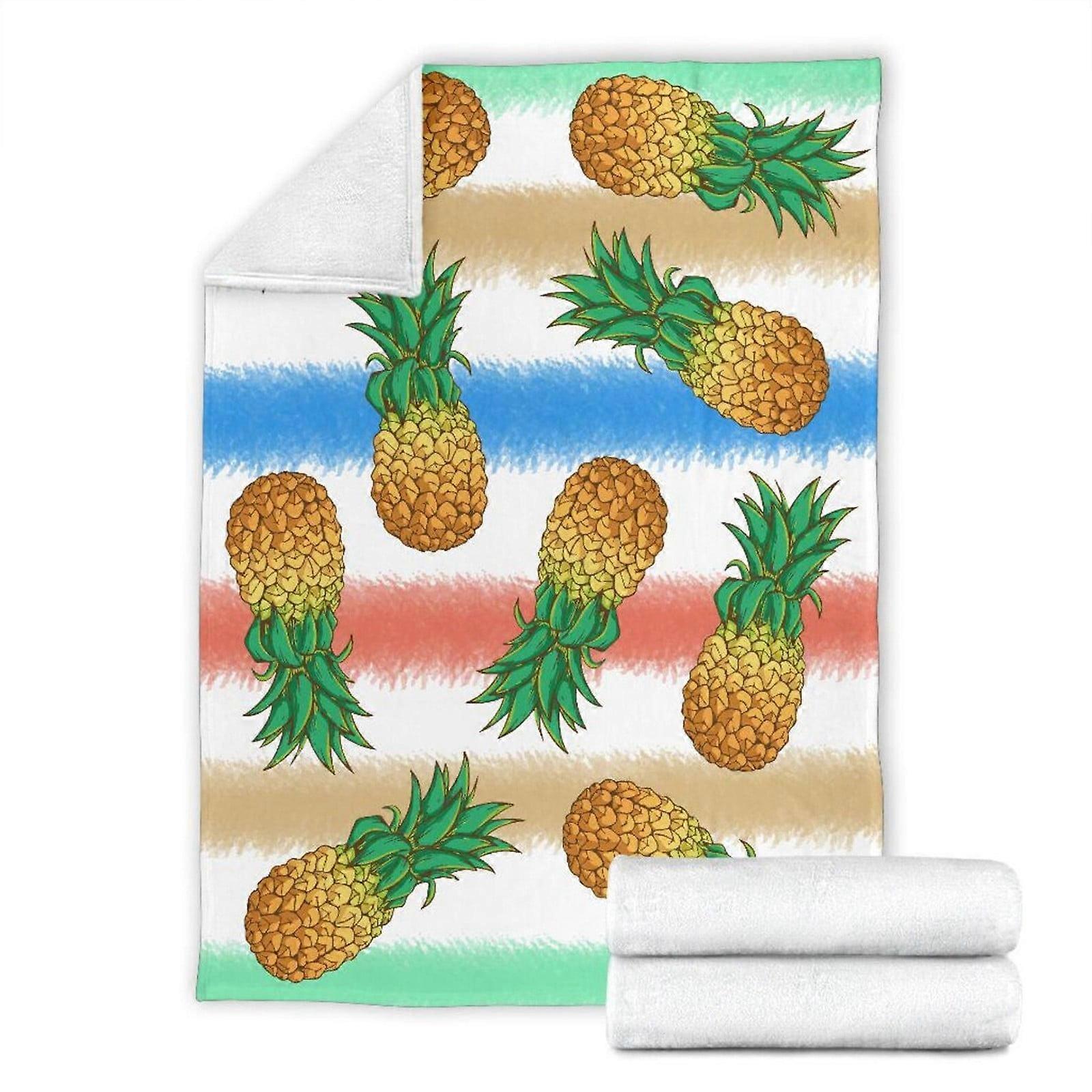Begine Clearance Pineapple Blanket Super Soft Double-Sided Flannel Lazy Sofa Air Conditioning Blanket B,Blanket Set,1X Blanket