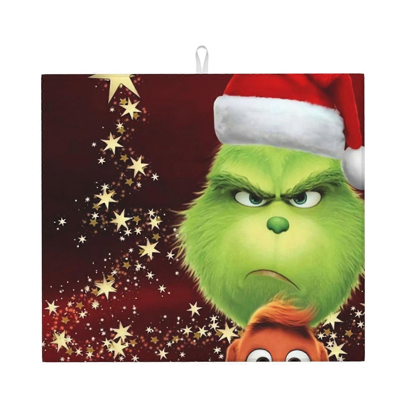 The Grin-Ch Dish Drying Mat For Kitchen Counter, Microfiber Dish Mat, Fast Absorbent Draining Pad