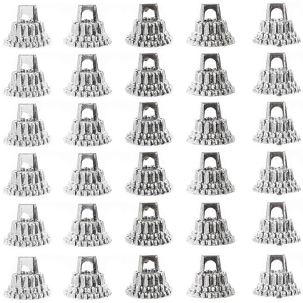 DIY Plastic Christmas Ornament Caps Silver for Xmas Tree 100Pcs Use