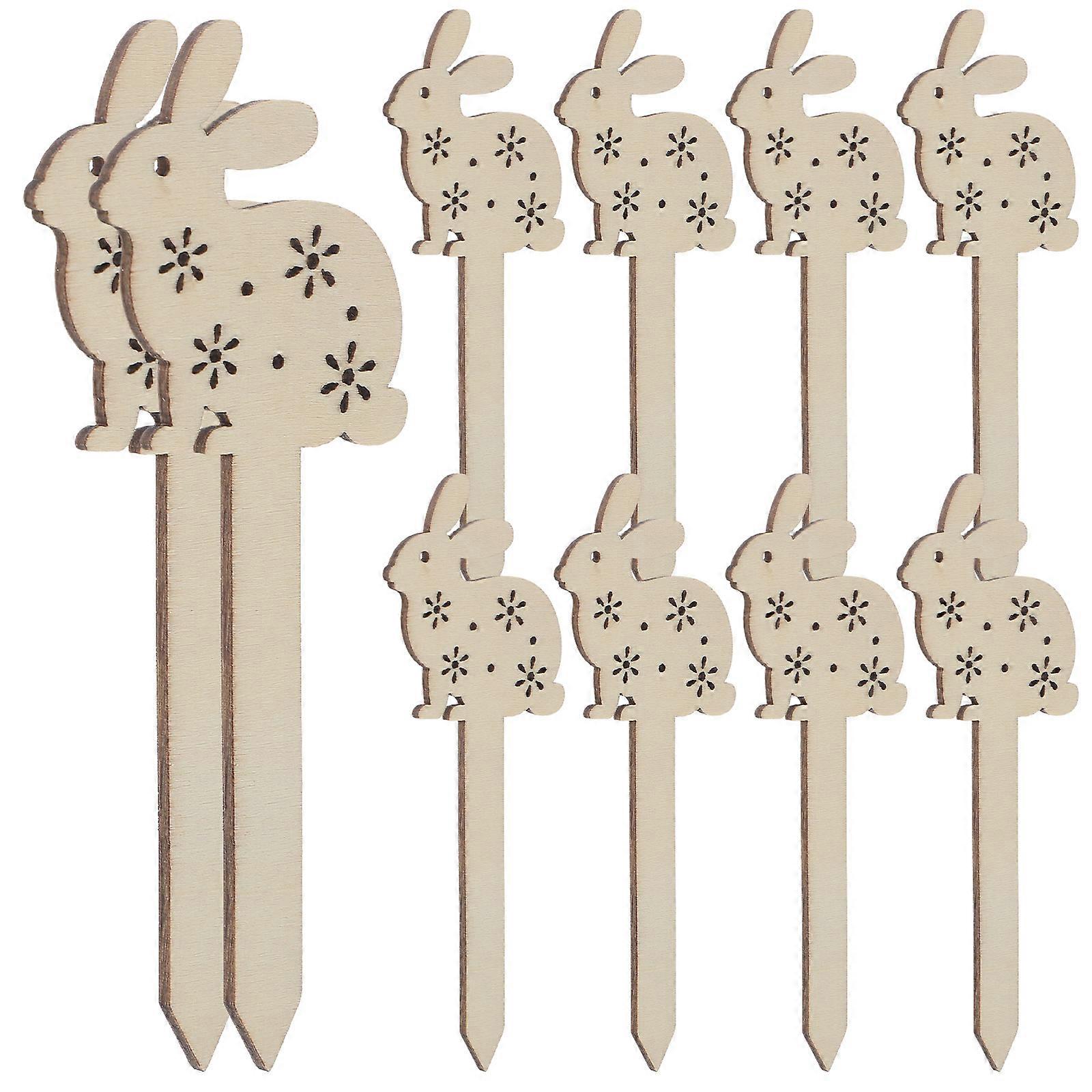 Blank Easter Rabbit Wooden Bookmarks for Decoration 20Pcs Craft Kit