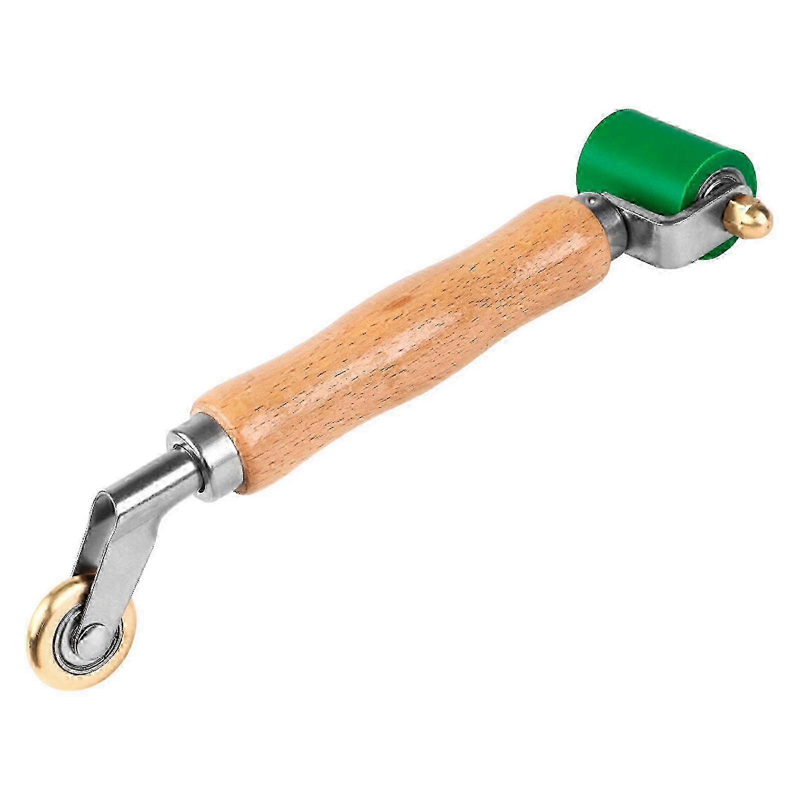 Rubber & Metal Roller Multi Use Rubber Pressure Roller Tool for Precise Welding Ergonomic Wood Grip For Daily Use Green w