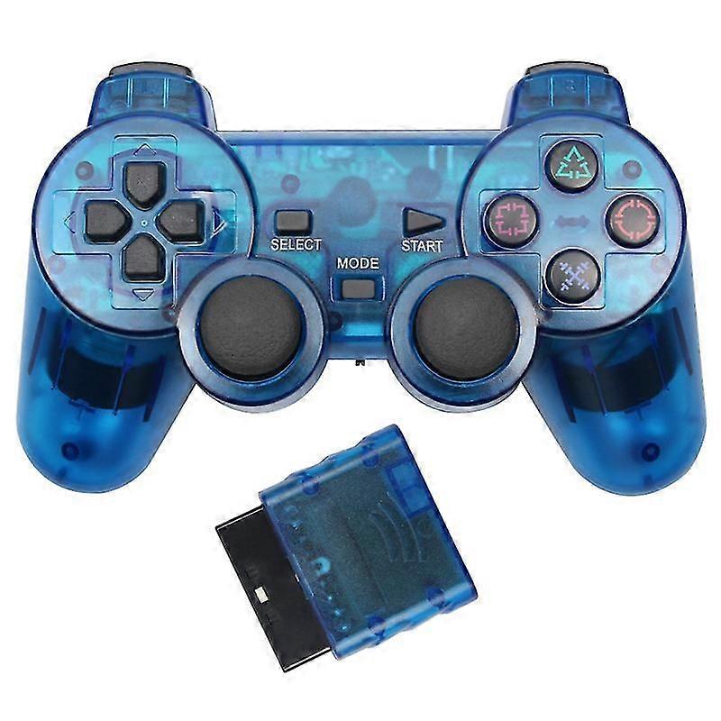 Novo produto, P2-01002-blue Wireless Controller Ps2, 2.4g Dual Vibration Game Controller Gamepad Remote Para Sony P