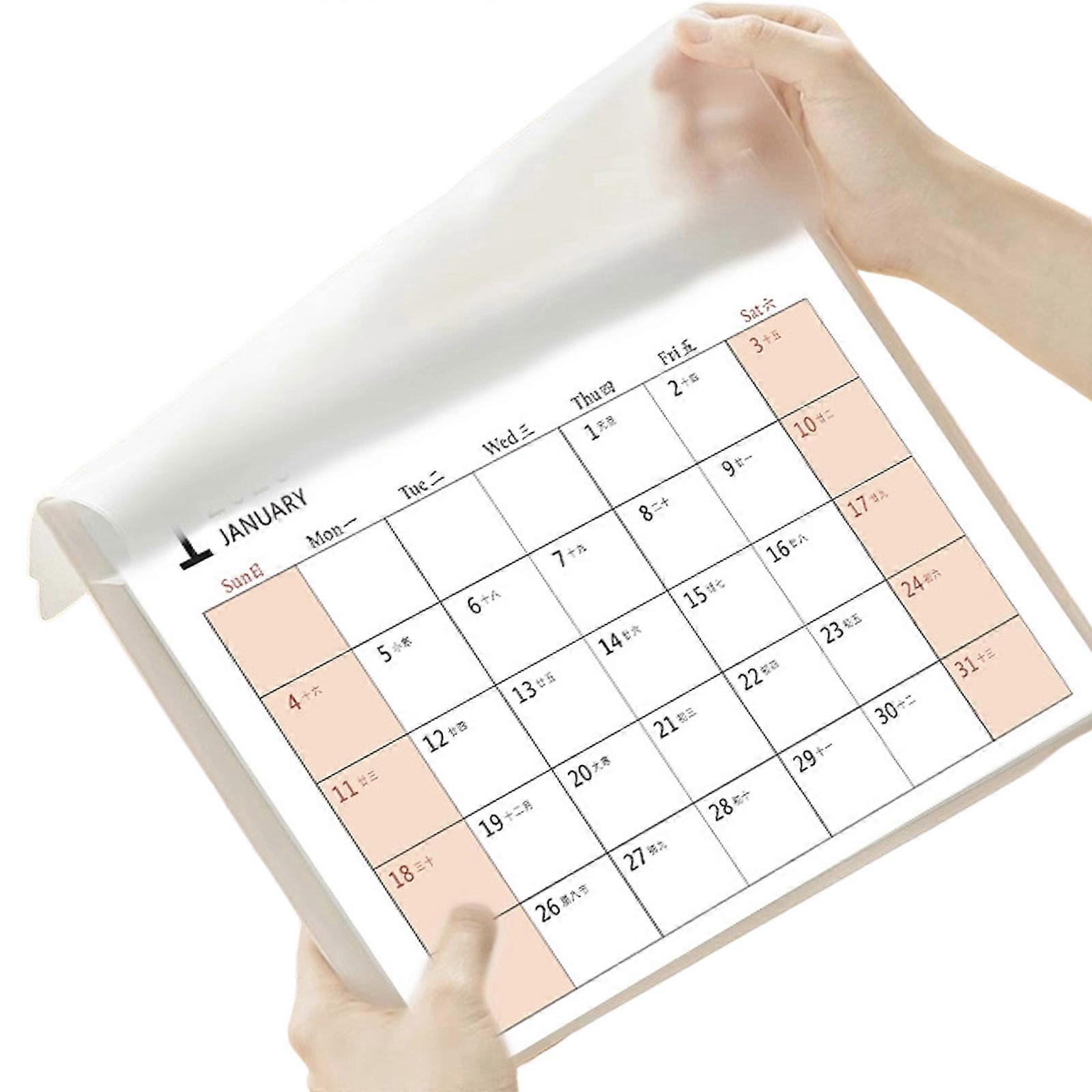 Multifunctional Work Surfaces Desk Pad Calendar Mouse Pad 2026 for Organized Home Office Efficiency Using Quality Paper  brown
