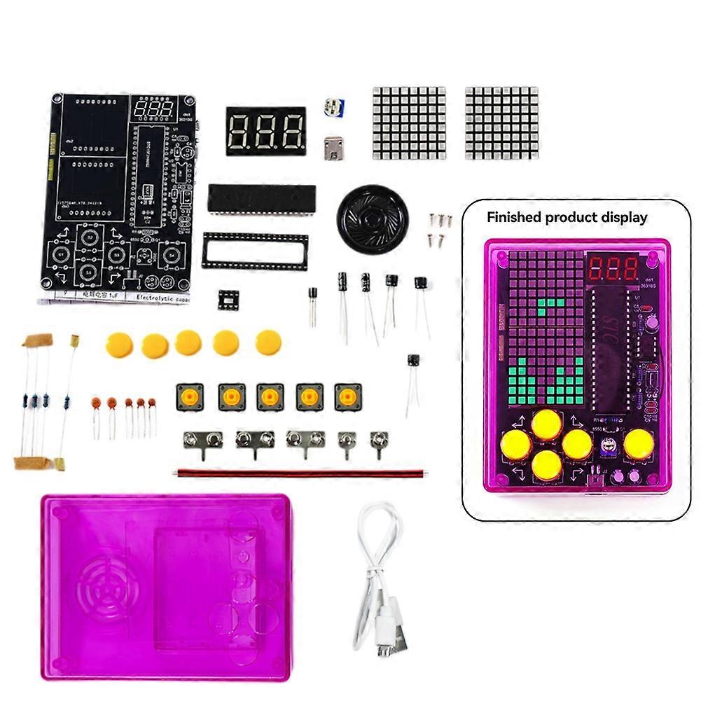 DIY Pixel Game Kit Mini Pixel Game Console with Voice Electronics DIY Soldering Project Practice Solder Learning Set C