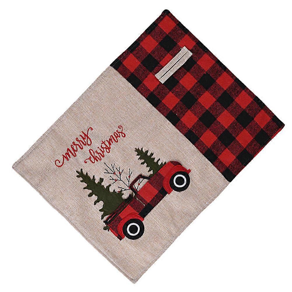 1pc Christmas Party Table Placemat Plaid Pattern Table Mat Decorative Placemat