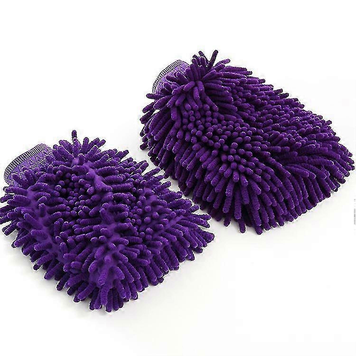 Car Wash Toolpurple Microfiber Wash Mitt, 2 Pack