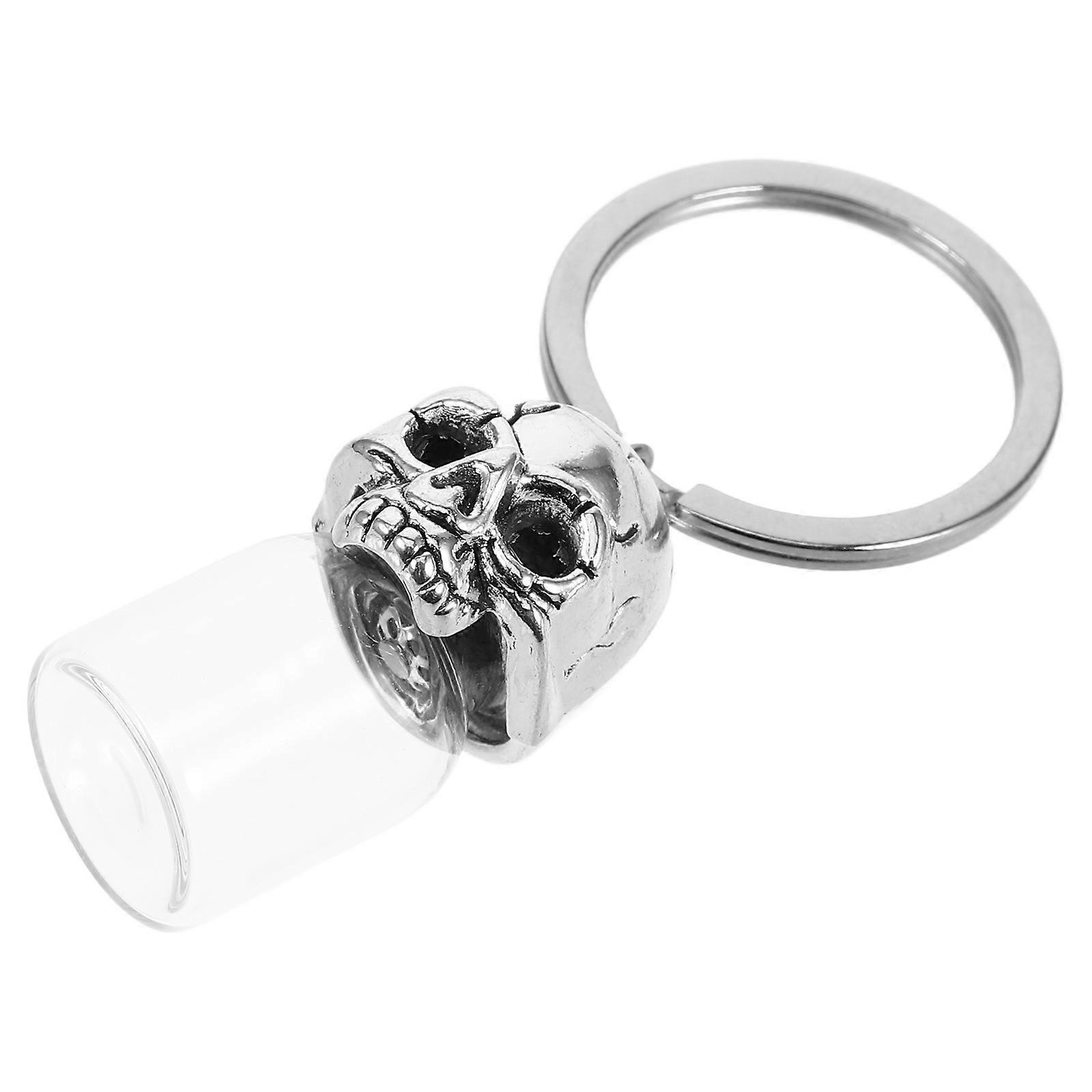 Skull Key Chain Pendant Urn Container for Ashes with Key Ring