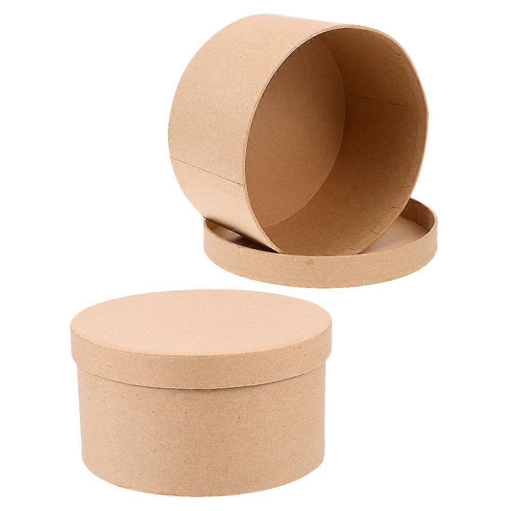 Small Round Cardboard Boxes Paper Boxes with Lids 2Pcs for Bakery