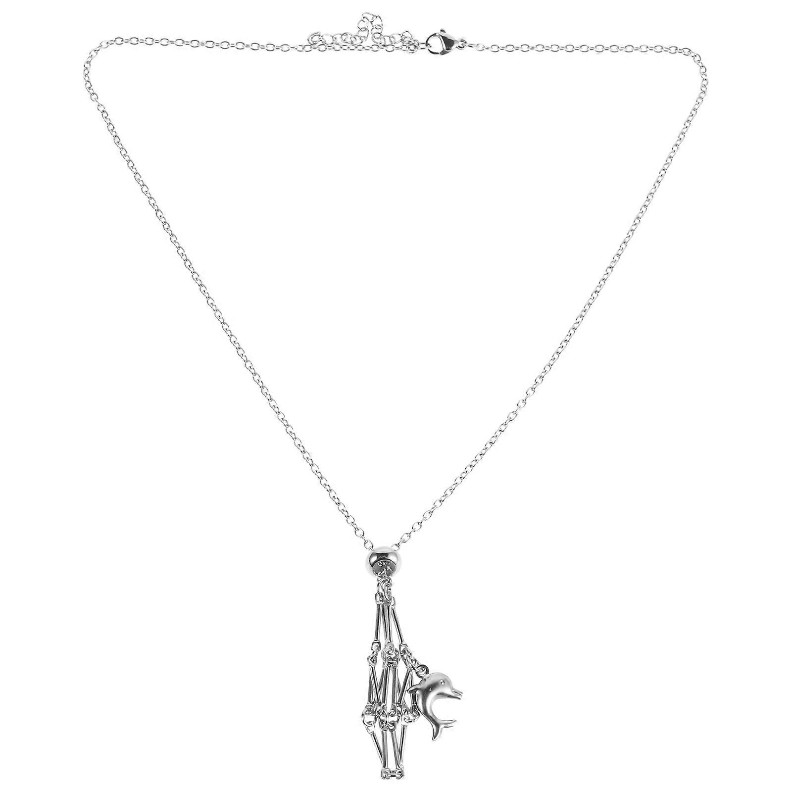 Crystal Cage Pendant Metal Necklace for Adjustable Chain