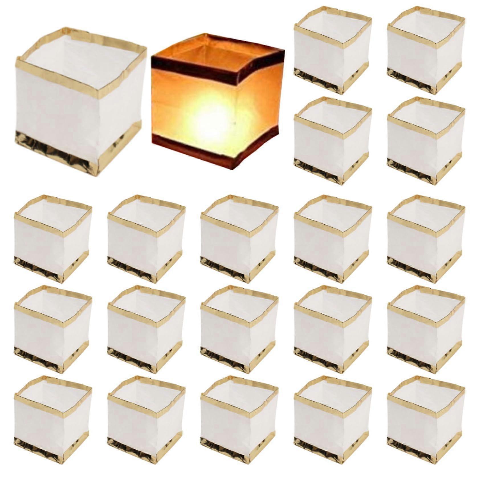 20Pcs Biodegradable Floating Paper Lanterns with DIY Writable Surface for Pool Weddings Memorials