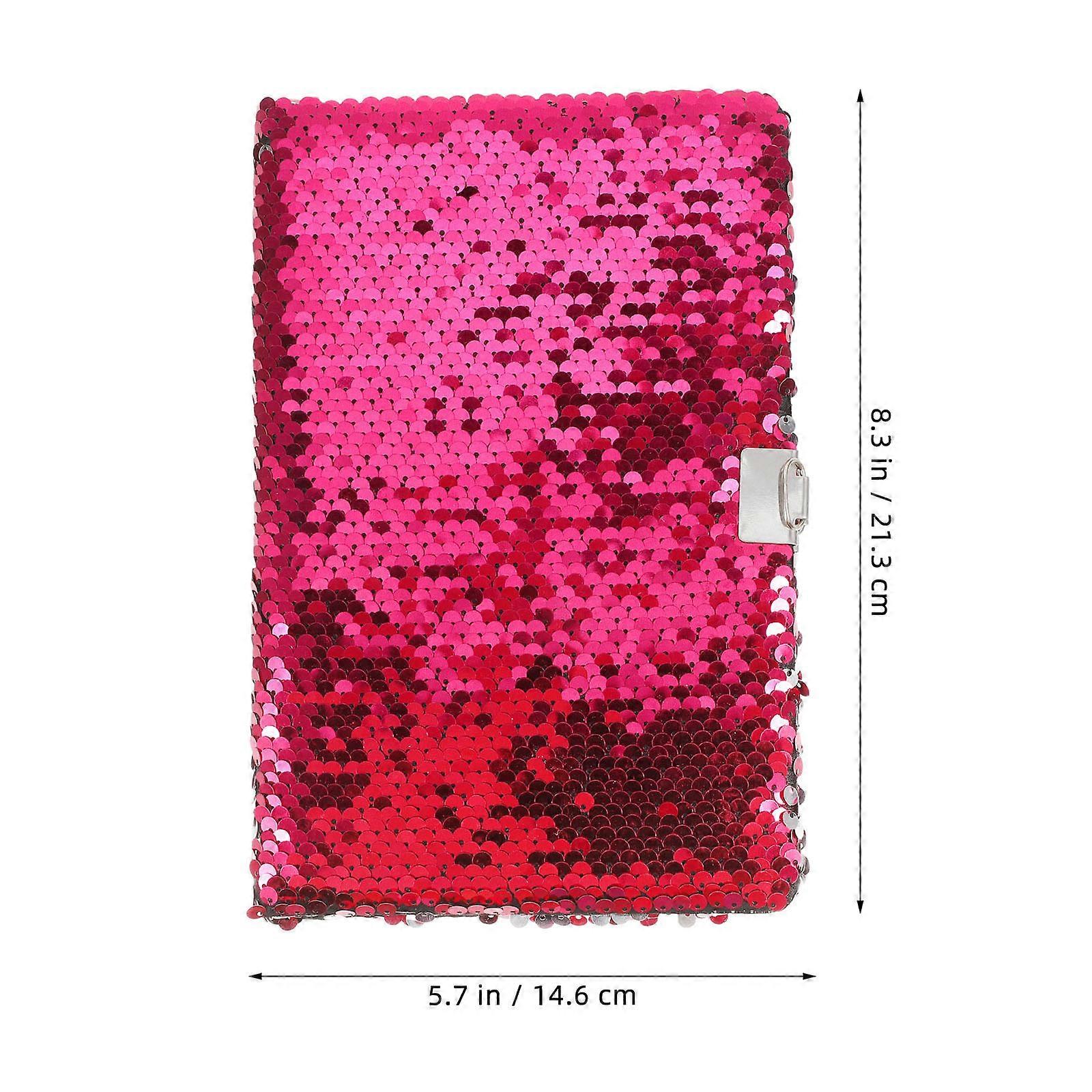 Kids Reversible Sequin Notebook with Lock Rosy Cute Journal