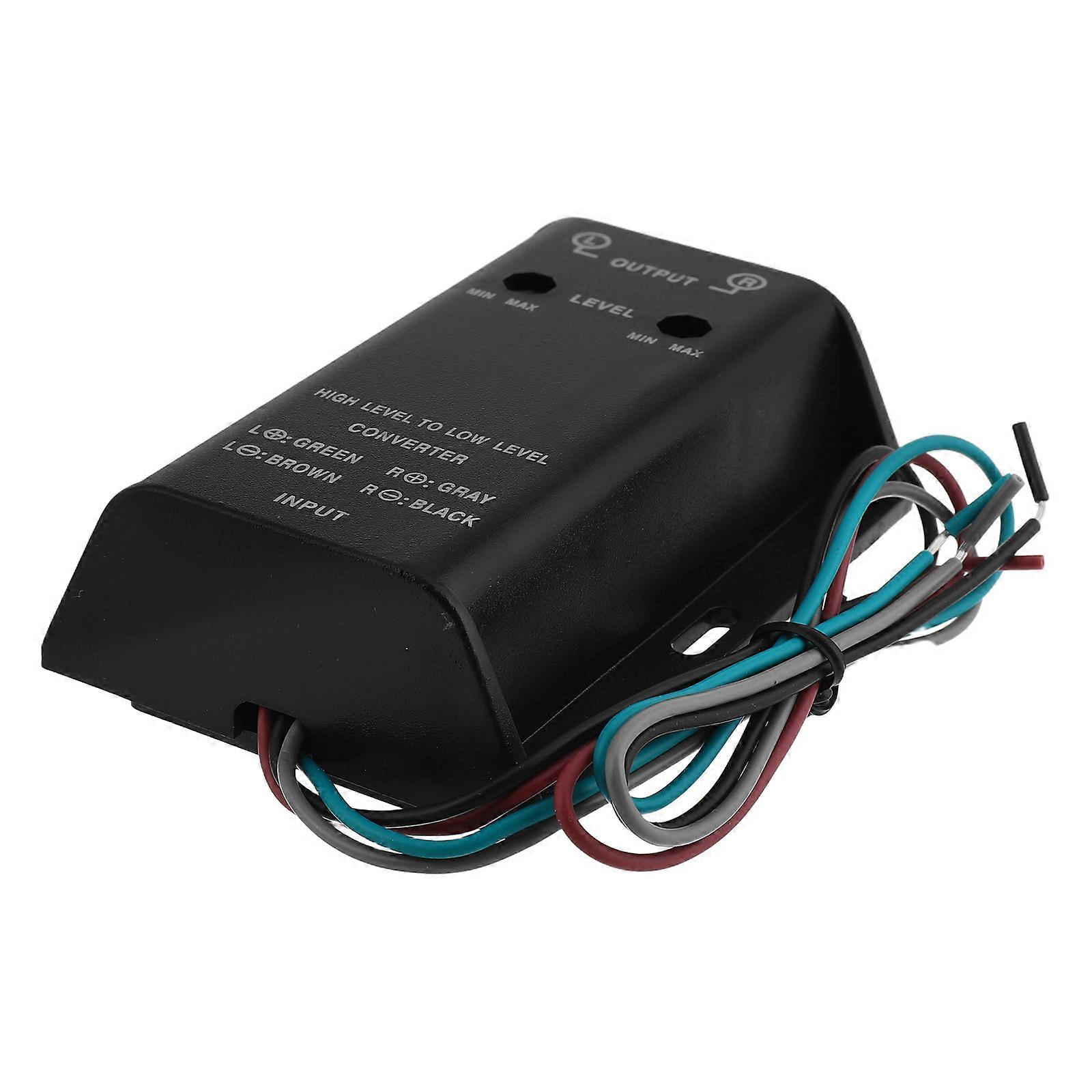 Black Car Audio Converter for Vehicle Amplifiers and Speakers with Universal Compatibility Powerful