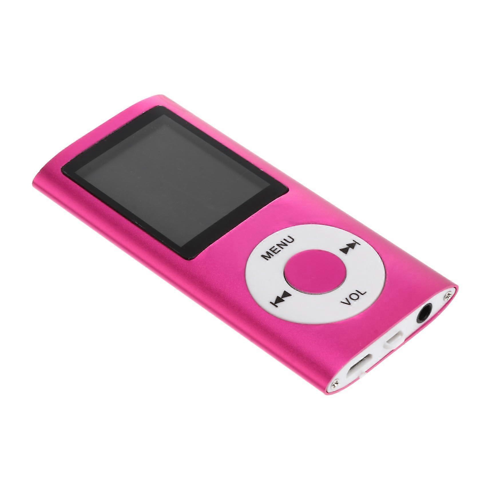 Portable Digital Music Video Player With Screen Pink Compact USB Port For Photo Viewing EBook Reading Hour Playback