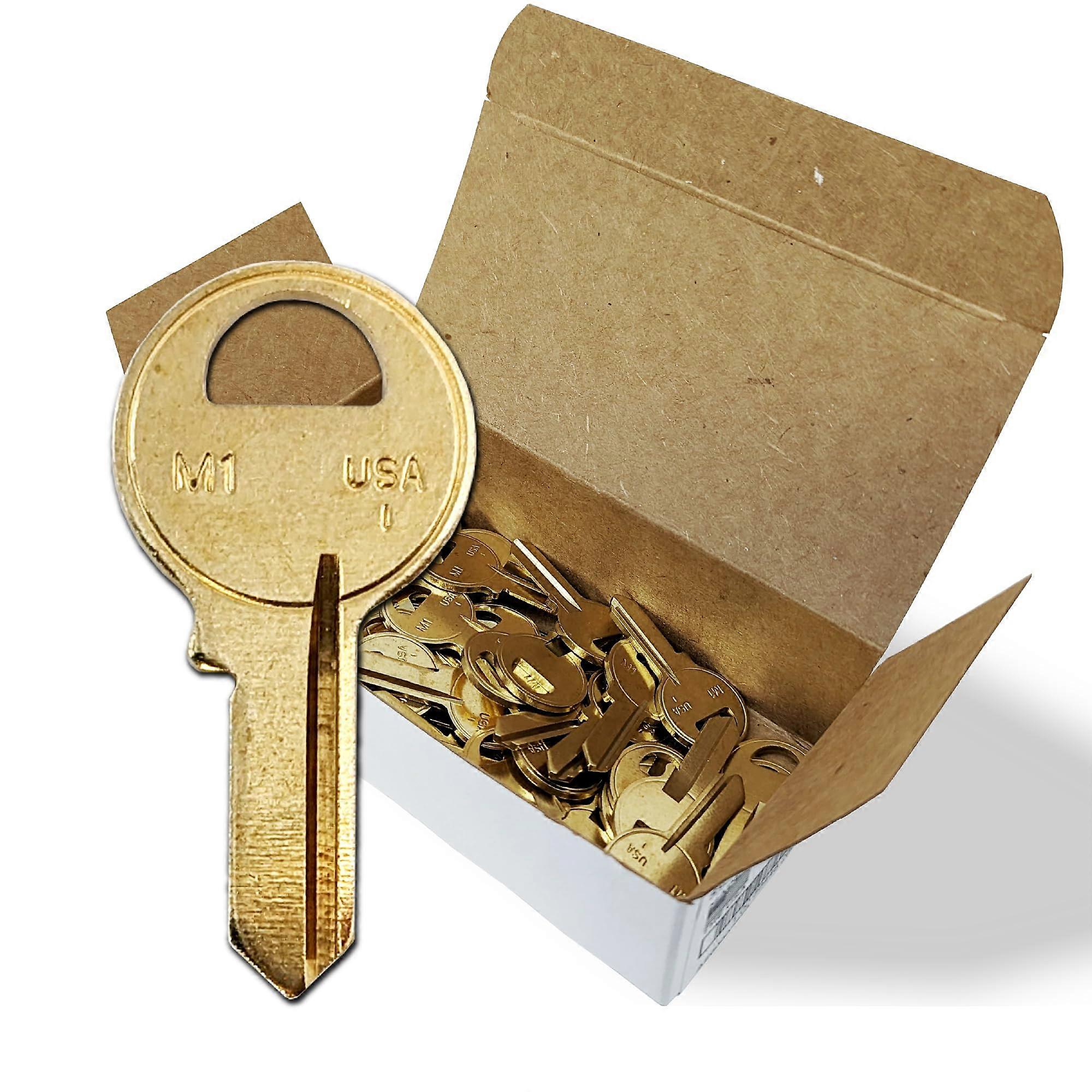 M1 Master Key Blanks  Brass Pack of 50 Durable Uncut Keys for Locksmiths and Padlocks