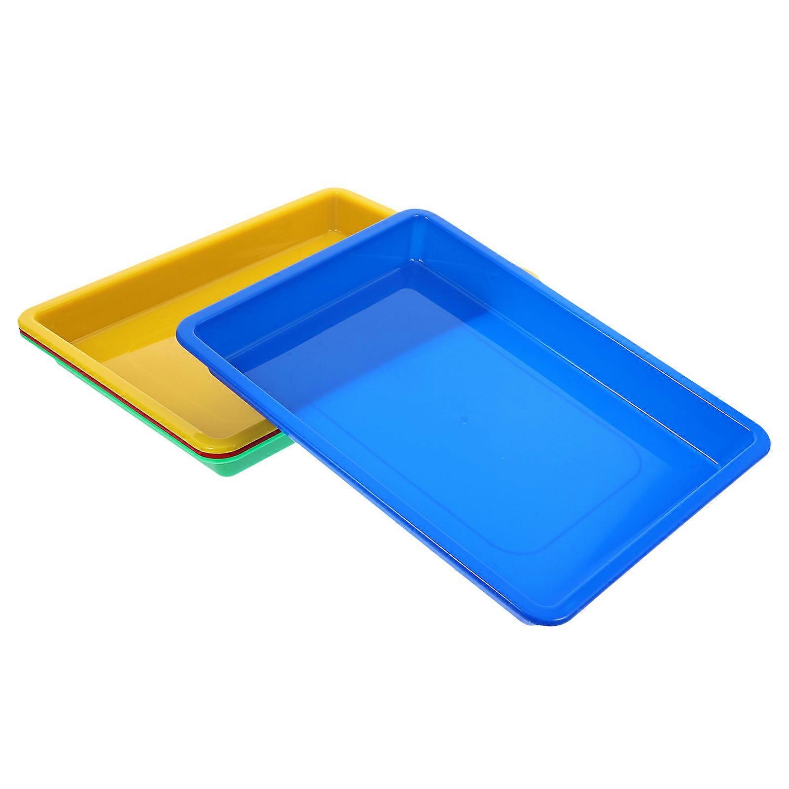 Assorted Color Plastic Tray Organizing Tray for Home Storage 4Pcs Set