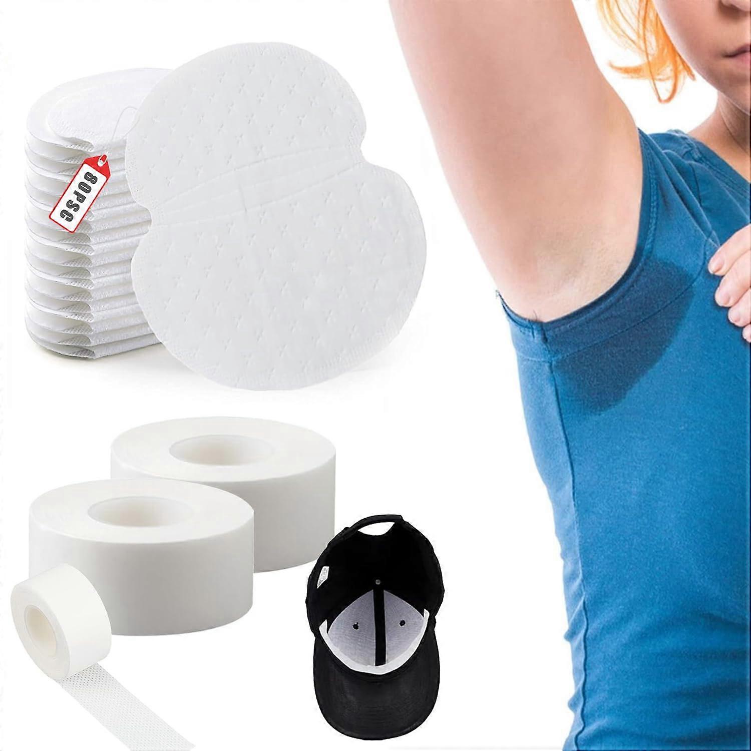 Underarm Sweat Pads 80 PCS Disposable Set with Armpit and Collar Protectors for Discreet Comfort