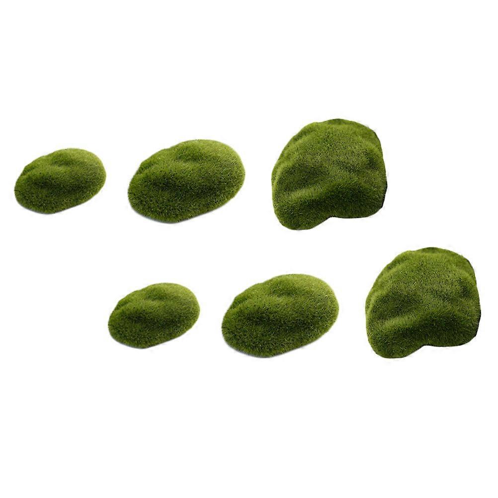 Green Micro Landscape Decor Simulation Stone for Decoration 6Pcs