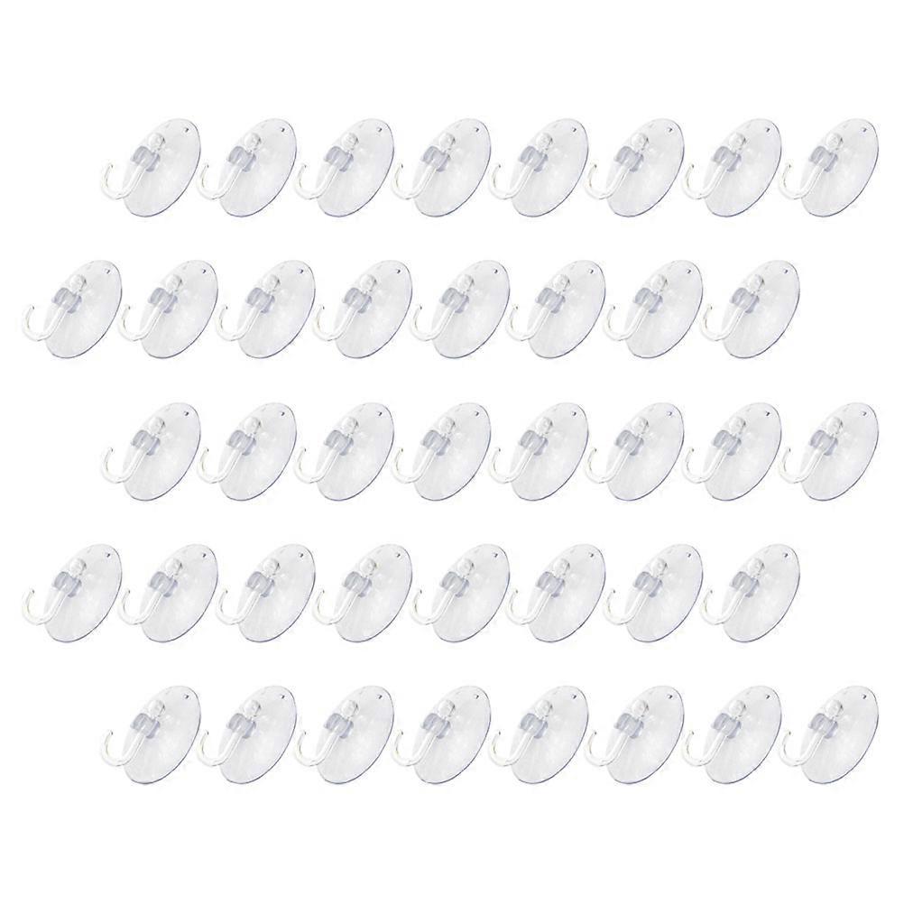 40Pcs Suction Hanger Modern Design Transparent Hooks For Bathroom Suitable For Household Users