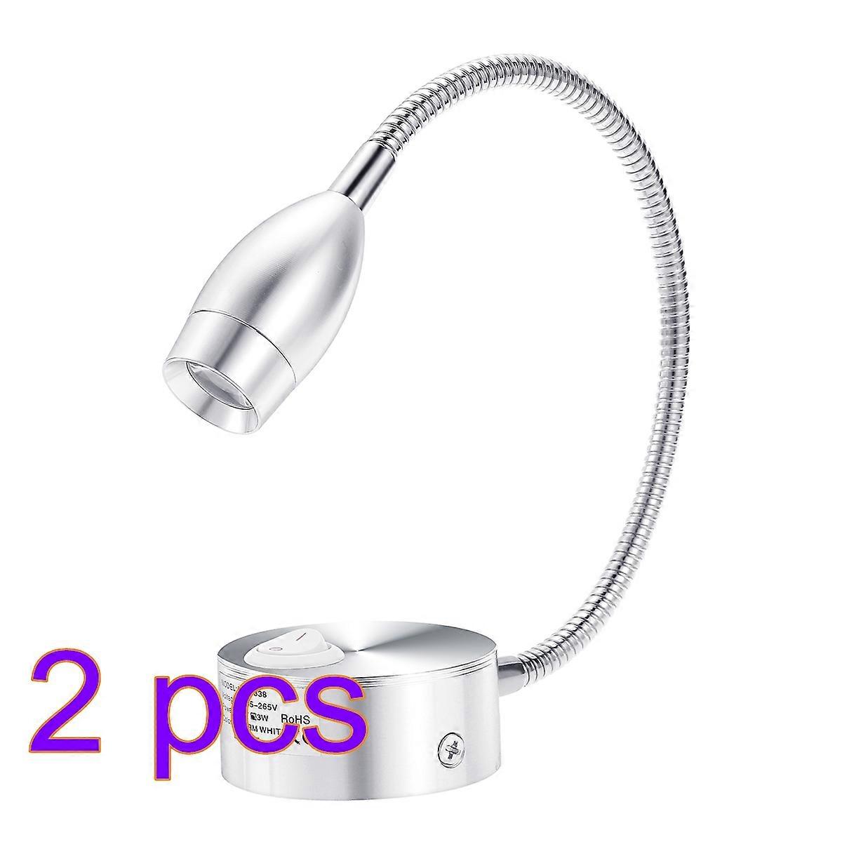 Electric Toothbrush Silver LED Wall Light Flexible Arm Bedside Lamp