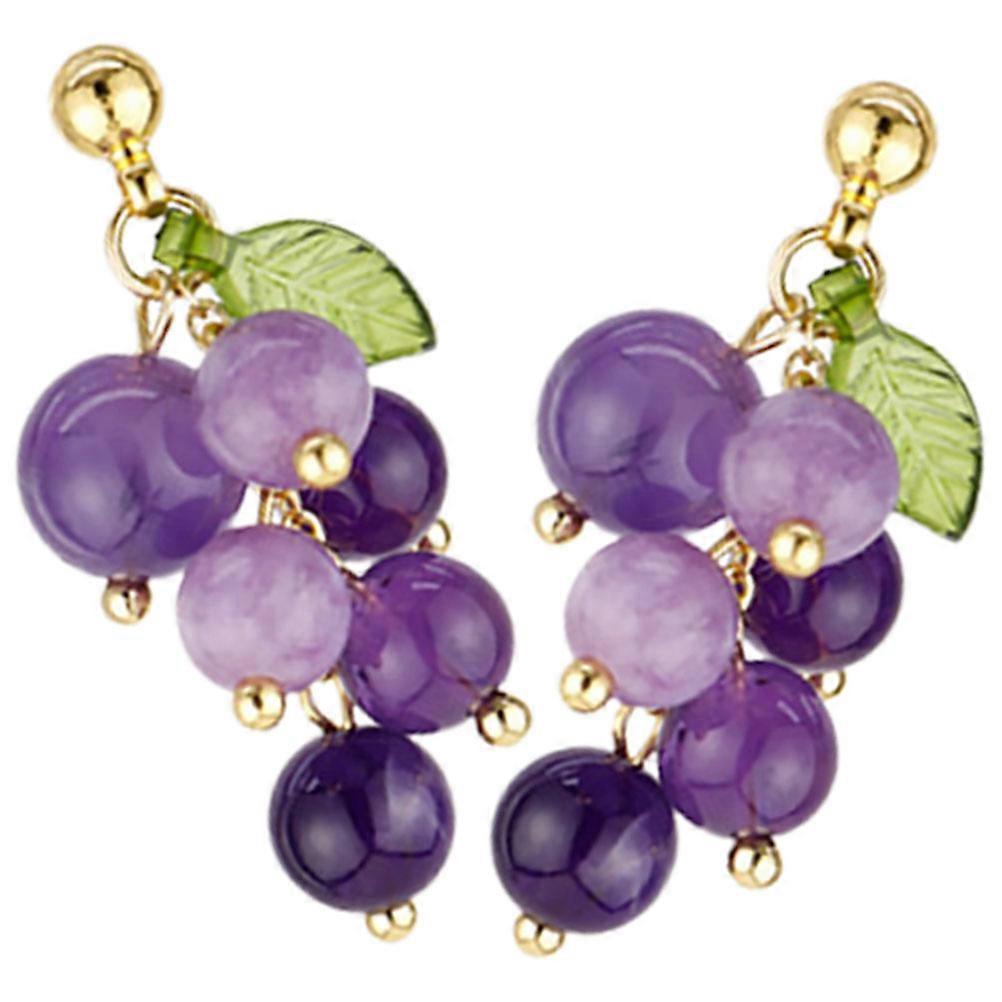 Purple Resin Earrings Grape Stud Earrings for Decoration 1Pair