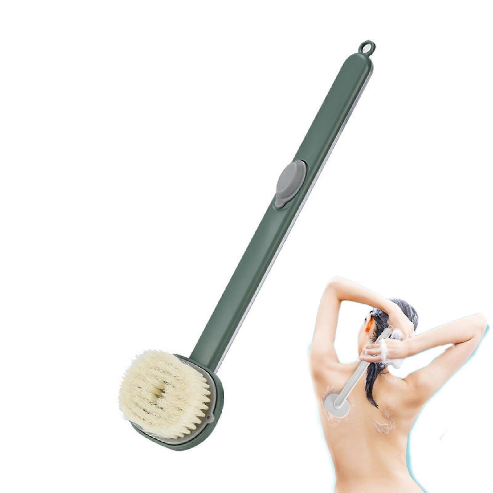 Long Handled Back Scrub Brush with Soap Dispenser for Bathroom