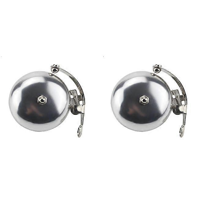 Two-Piece Retro Silver Classic Bicycle Bell Set