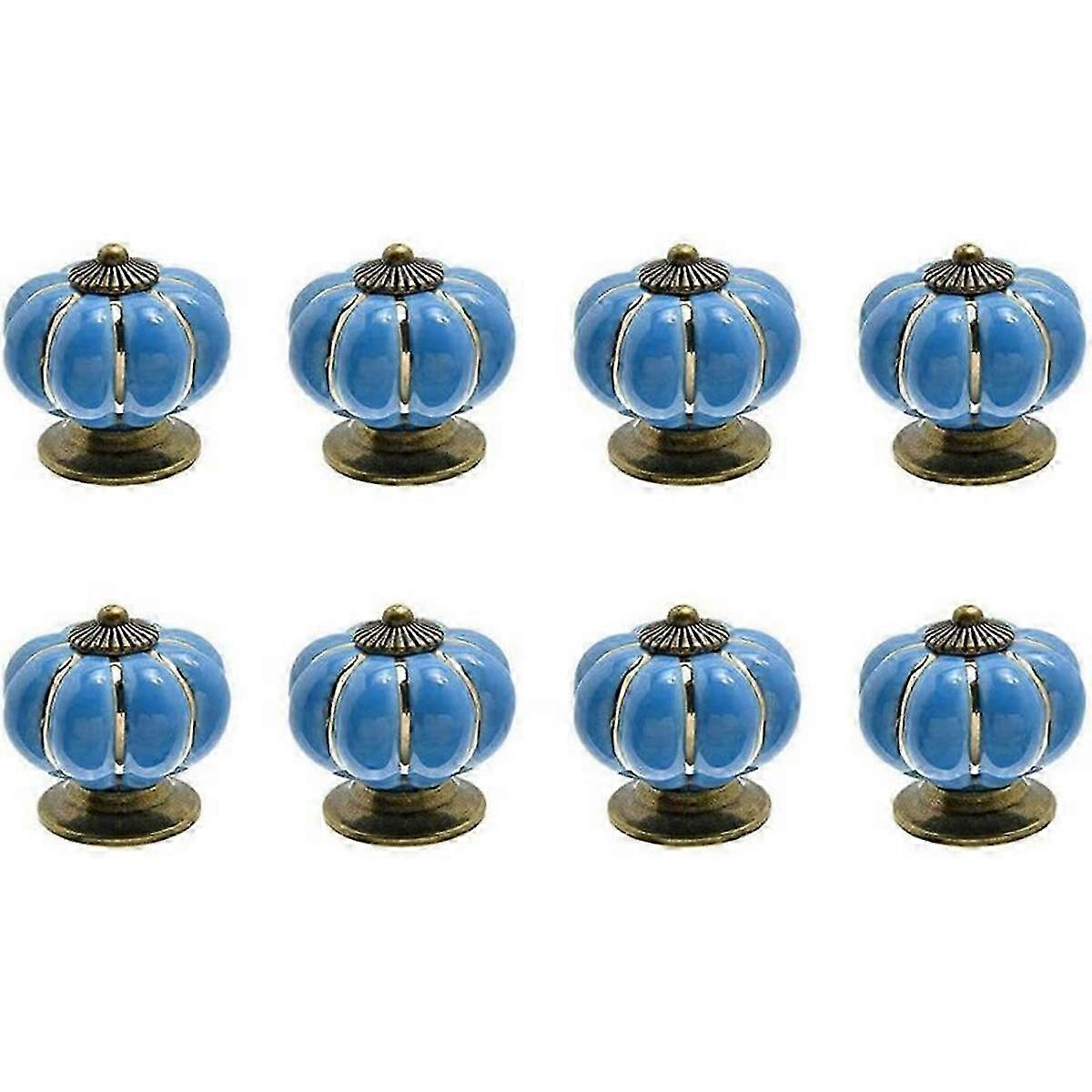 Ceramic Drawer Knobs, Pumpkin Shape Knob for Kitchen Drawers