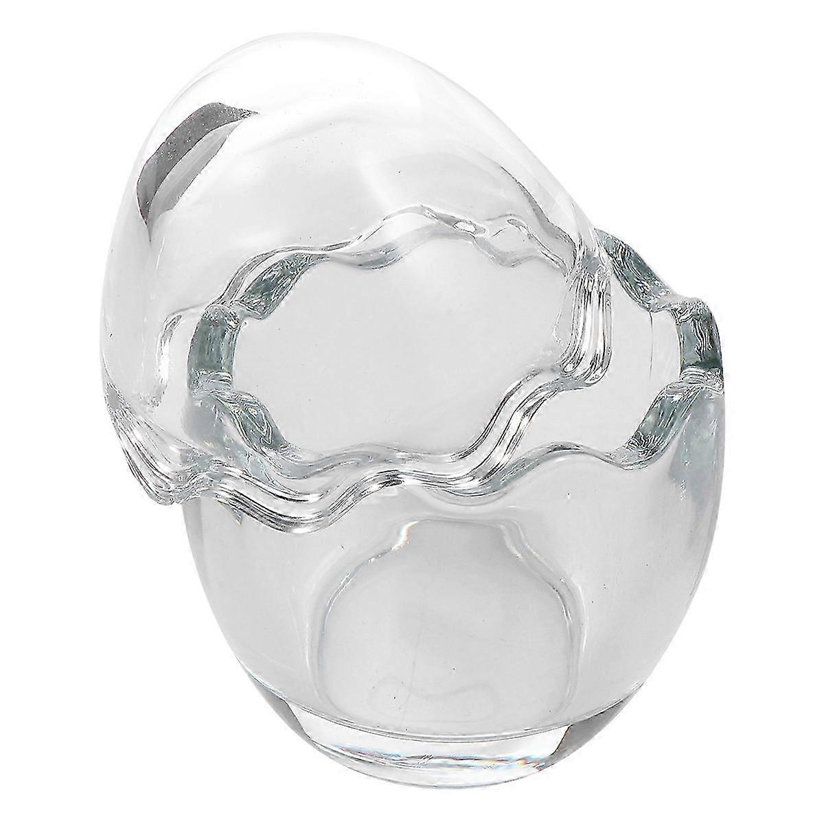 Glass Cake Cup for Cooking 2Pcs Transparent Egg Shape Dessert Cups