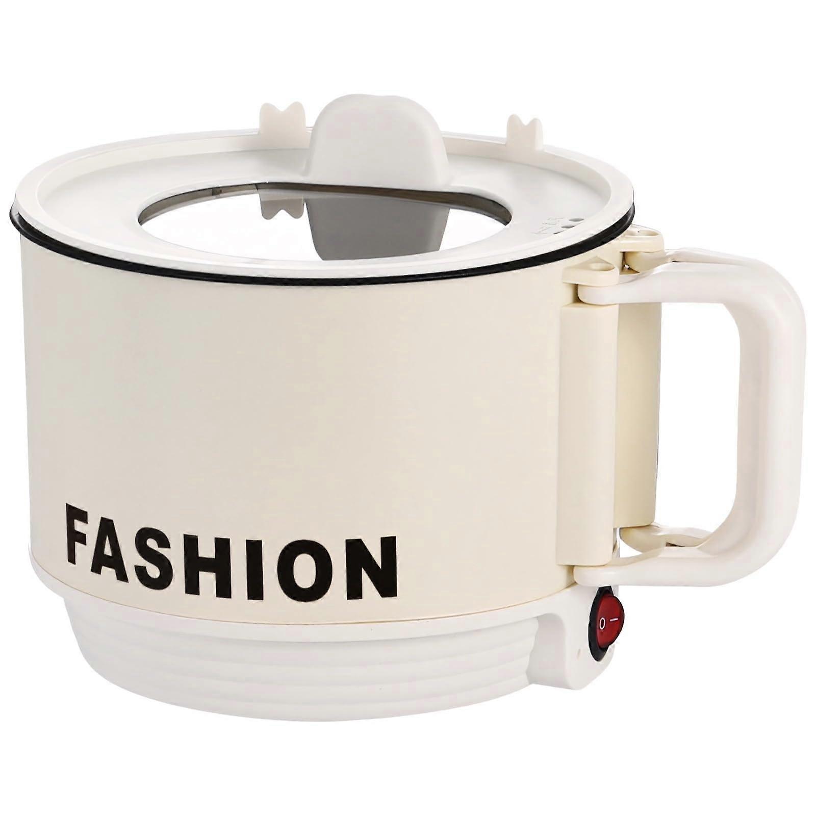Electric Hot Pot with Adjustable Temperature Control, 1.6L Mini Ramen Cooker, Foldable Handle