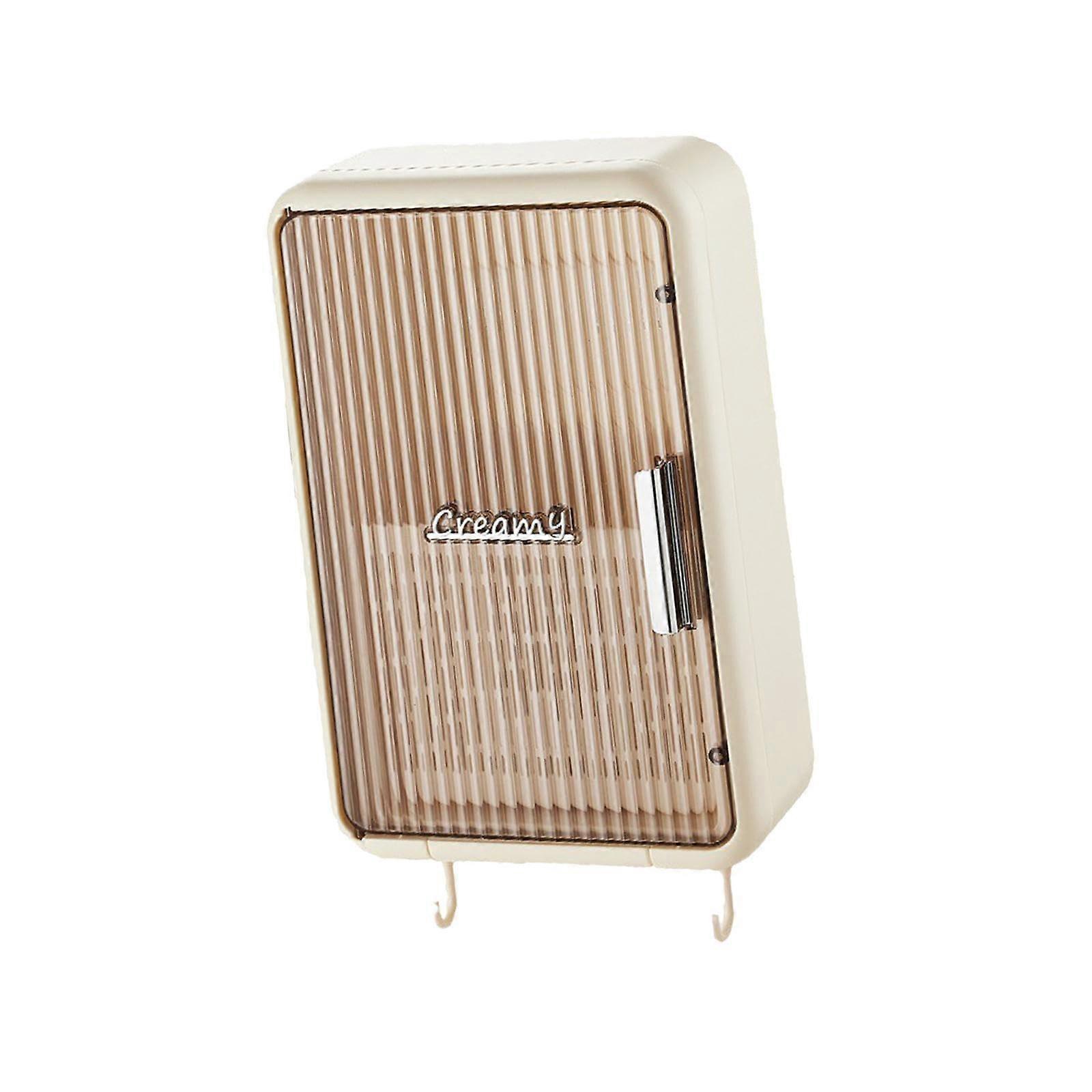 Wall Mounted Utensil Holder with Easy Clean Split Structure for Kitchen and Bathroom Storage Beige