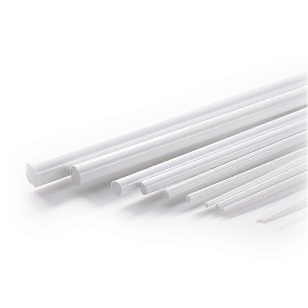 ABS Rods 1mm x 25cm White Round Plastic for DIY Projects Model Making and Display 50pcs
