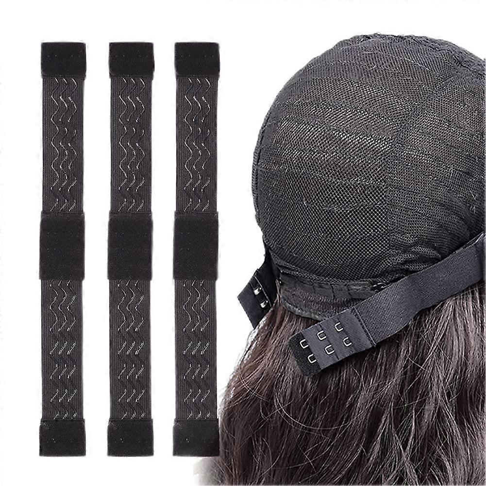 Adjustable Wig Band 3PCS Non Slip Elastic Straps with Removable Hooks for Secure SewIn Wig Caps
