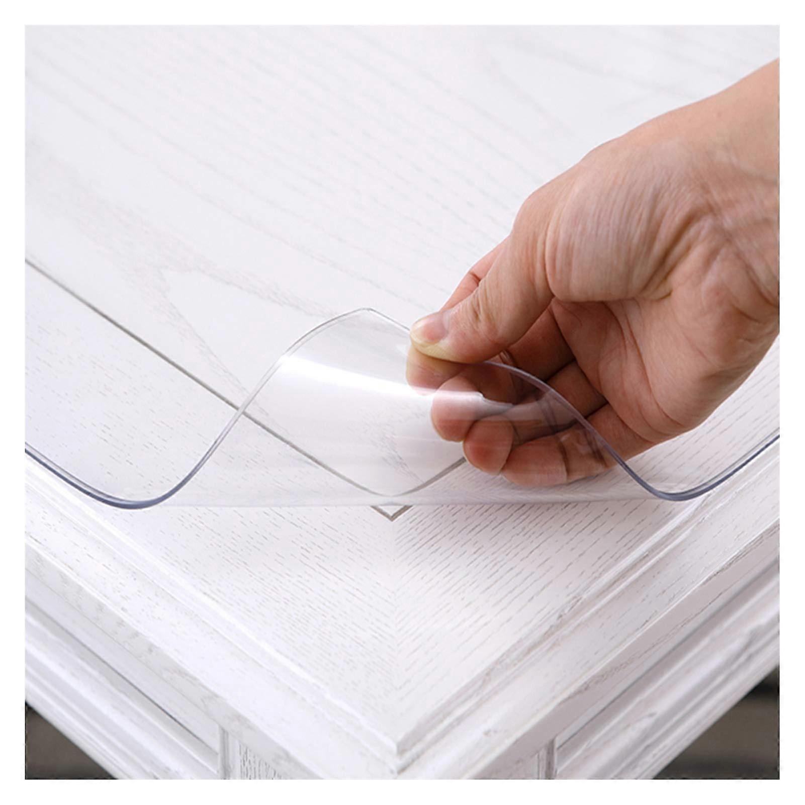 Clear Table Protector 80x140cm Heat Resistant NonSlip Soft PVC Transparent Table Mat for Dining Table