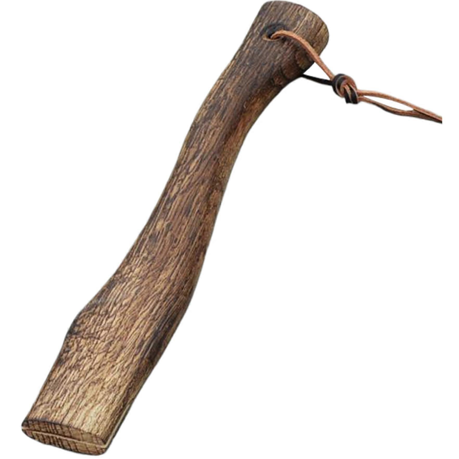 13 Inch Wooden Hatchet Handle Replacement with Leather Loop and Wedge, Shock Resistant Grip