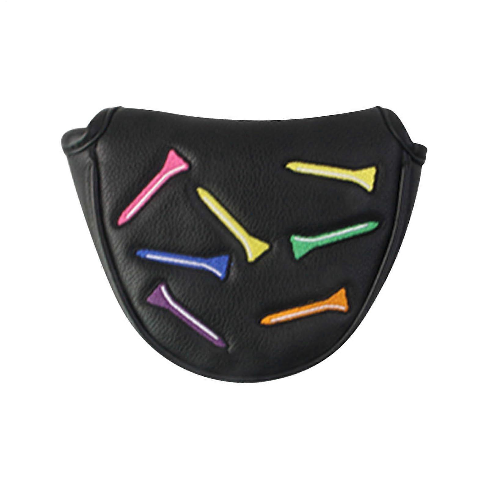 Golf Putter Cover PU Leather Headcover with Magnetic Lock ShockResistant Padding Black