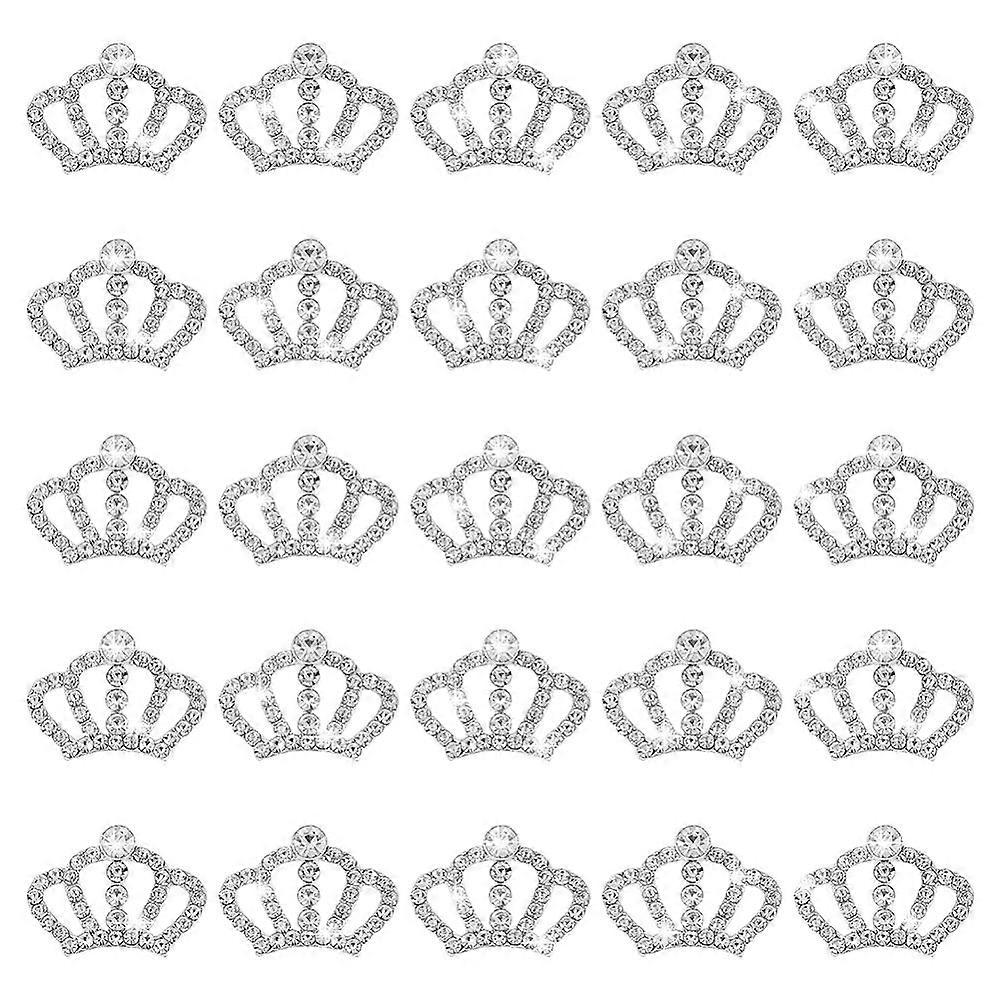 25pcs Alloy Rhinestone Cabochons Platinum 24x32.5x5mm