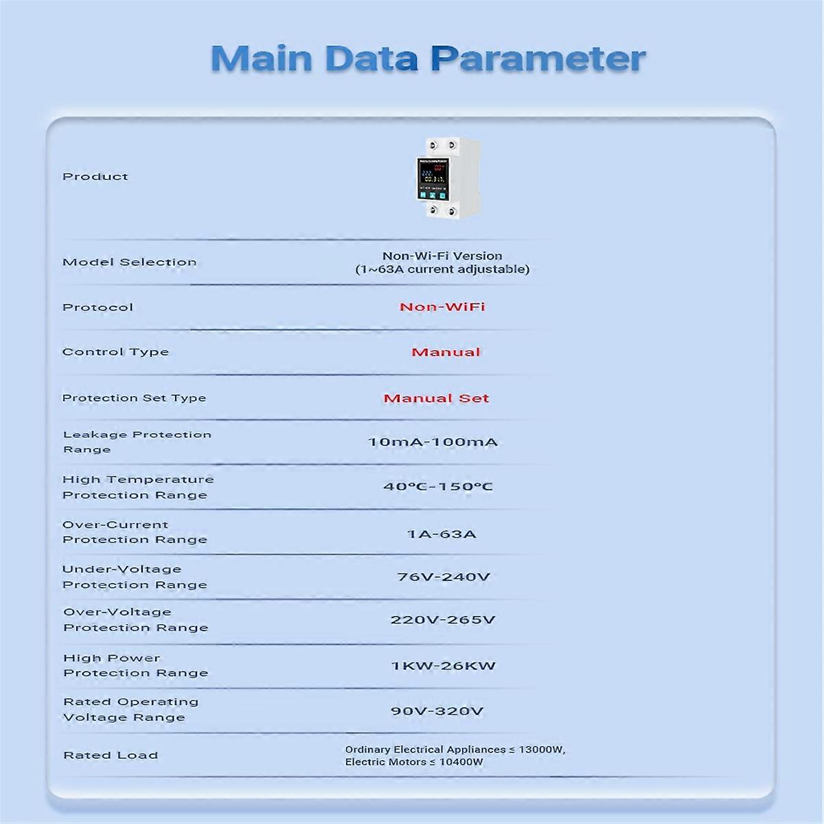 2P/63A Reclosing Protector Circuit Breaker Earth Leakage