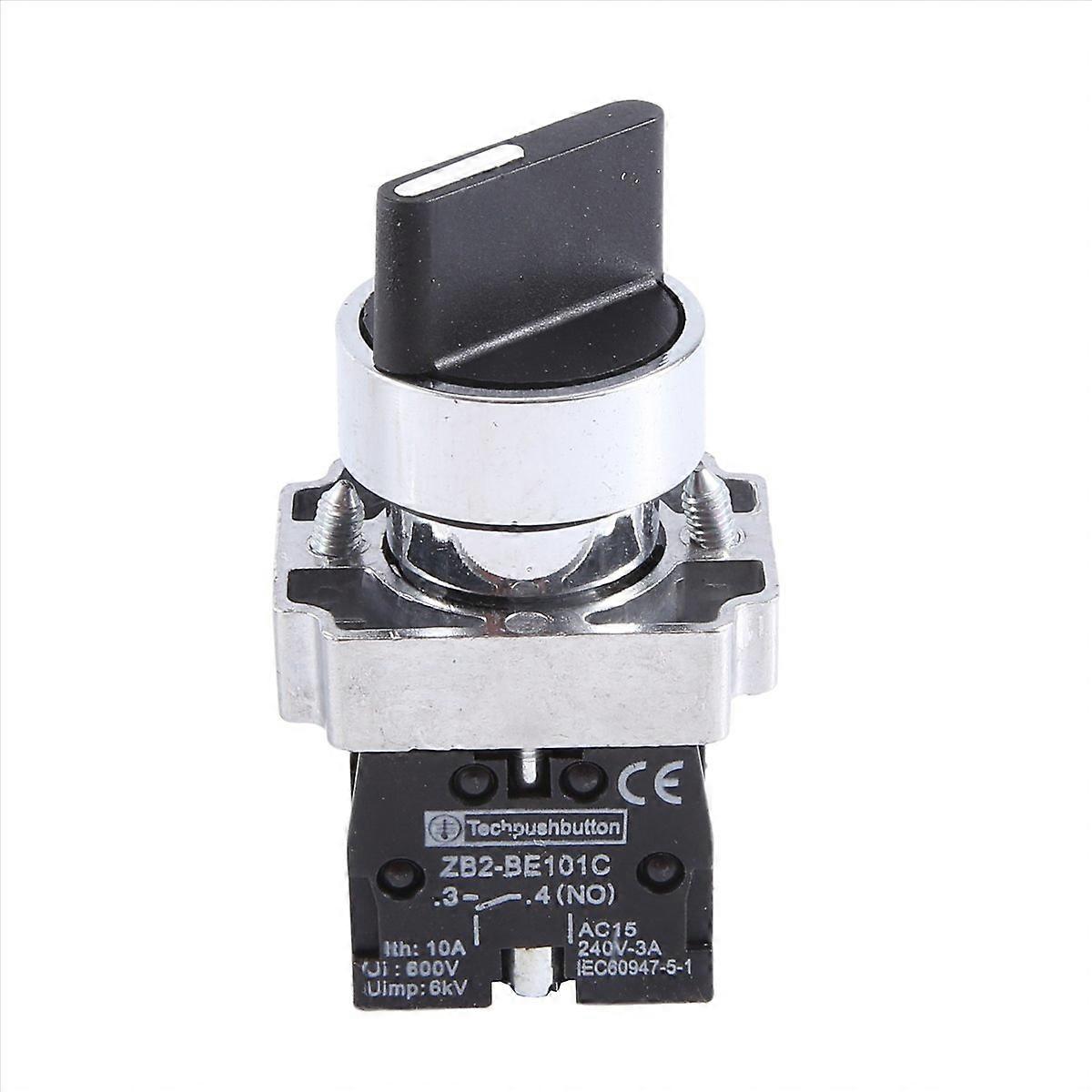 22mm Latching 2 NO 3-Position Rotary Select Switch ZB2-BE101C Black