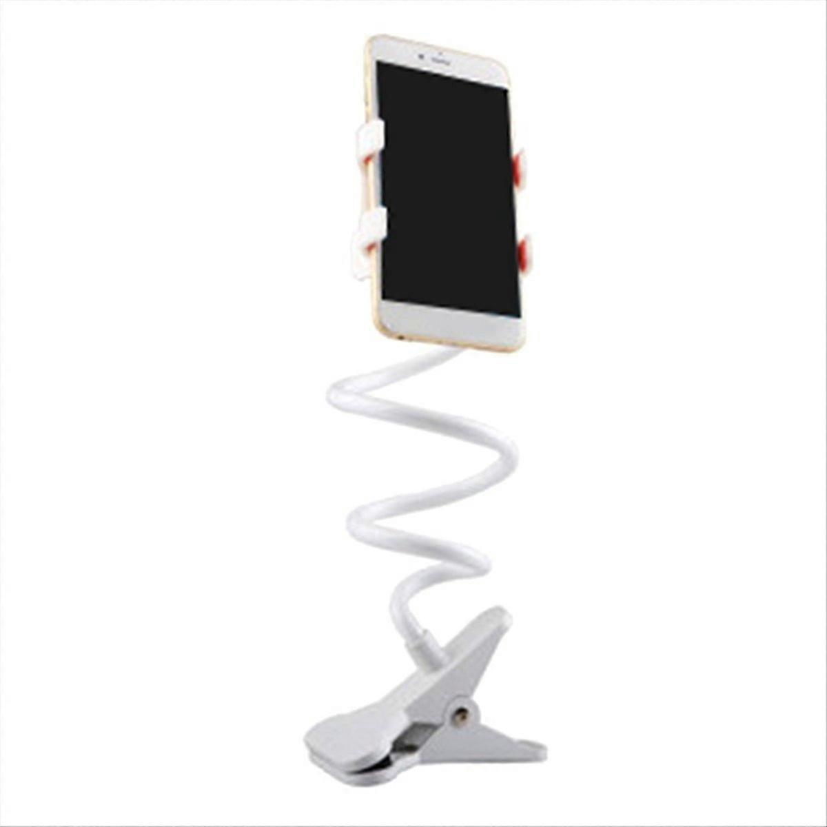 Suporte flexível para celular, suporte ajustável com clipe para celular, branco