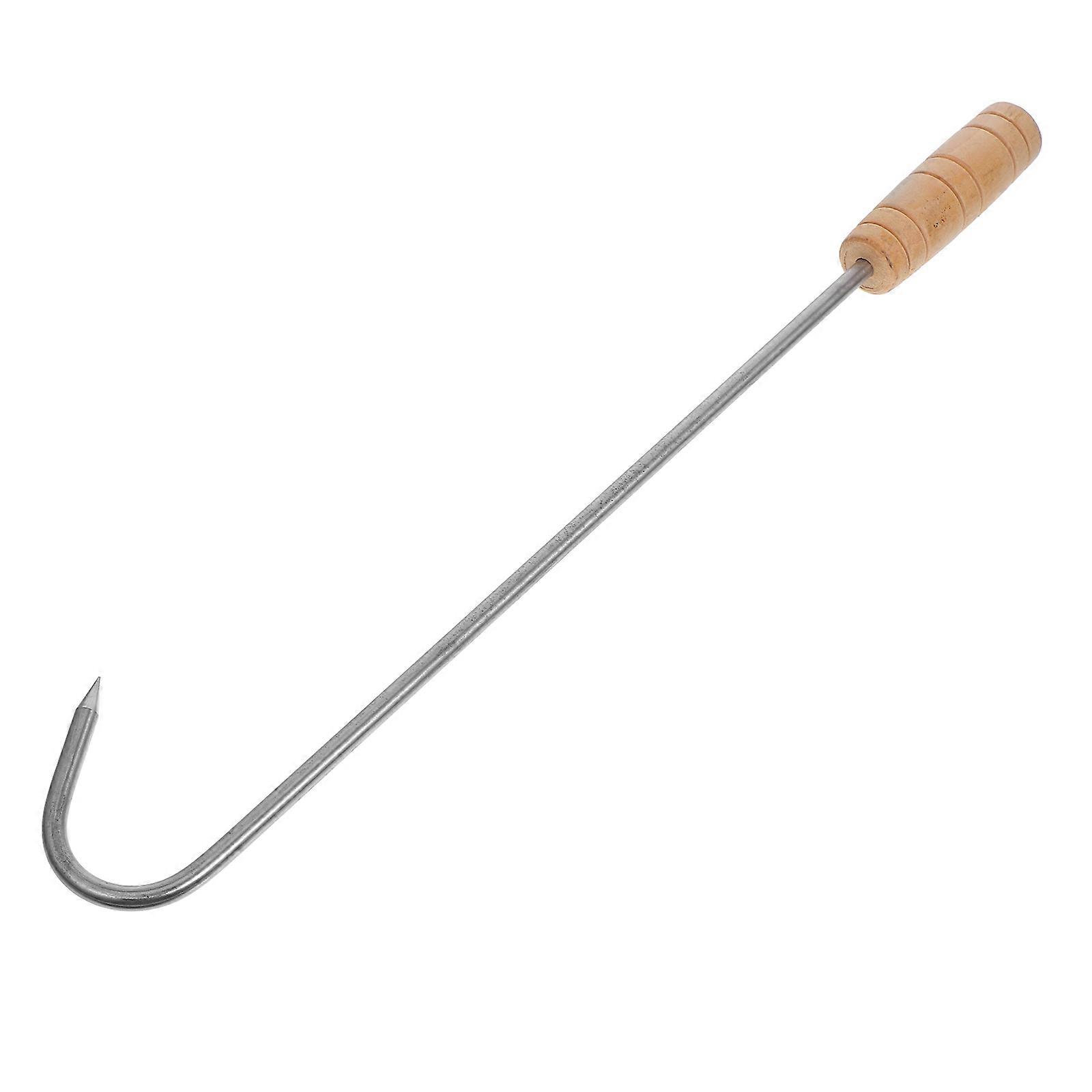 Wooden Handle Meat Hooks Stainless Steel Hook for Meat Pulling