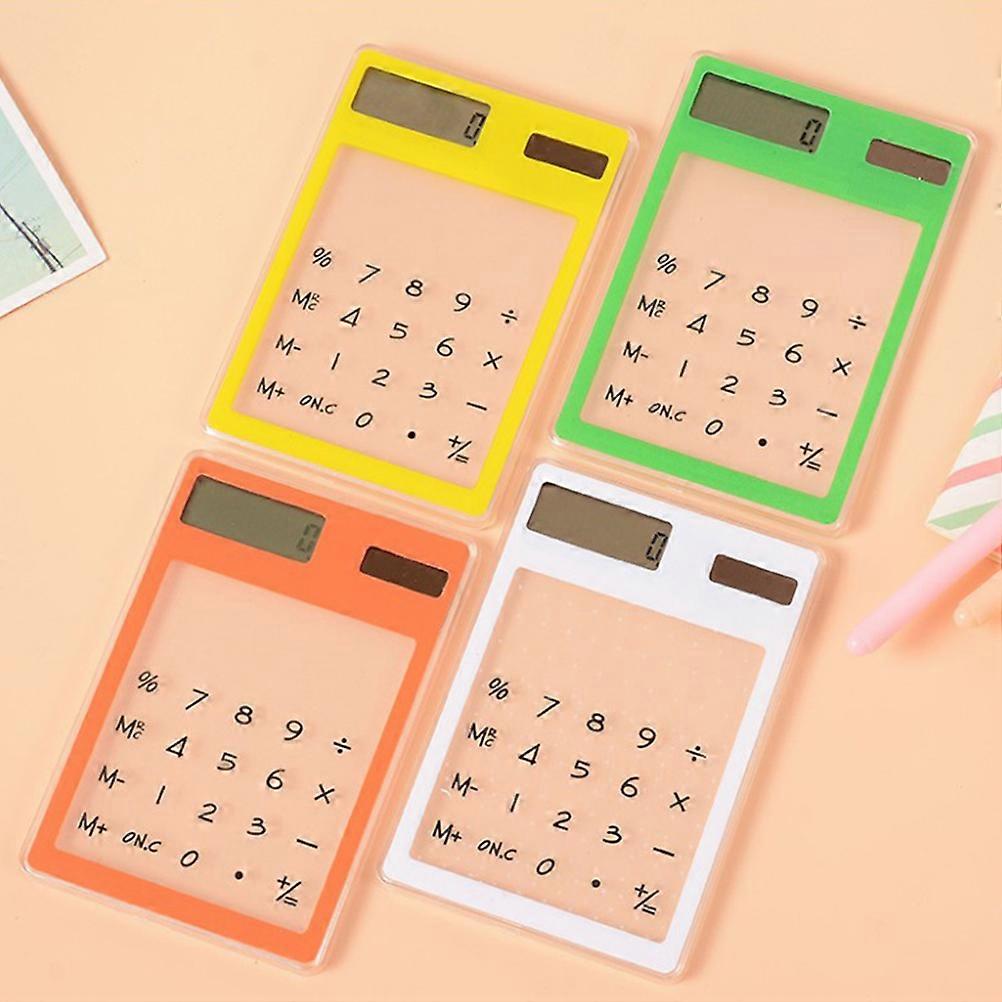 Solar Calculator 4Pcs Transparent Touch Screen Panel for Calculating Purposes